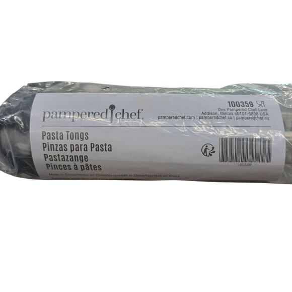 Pampered Chef Pasta Tongs 13" Stainless Steel Silicone #100359 NIP - Picture 2 of 4